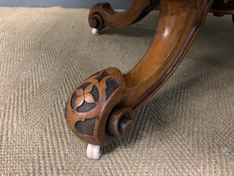 Large Sized Victorian Inaid Burr Walnut Coffee Table - Image 4