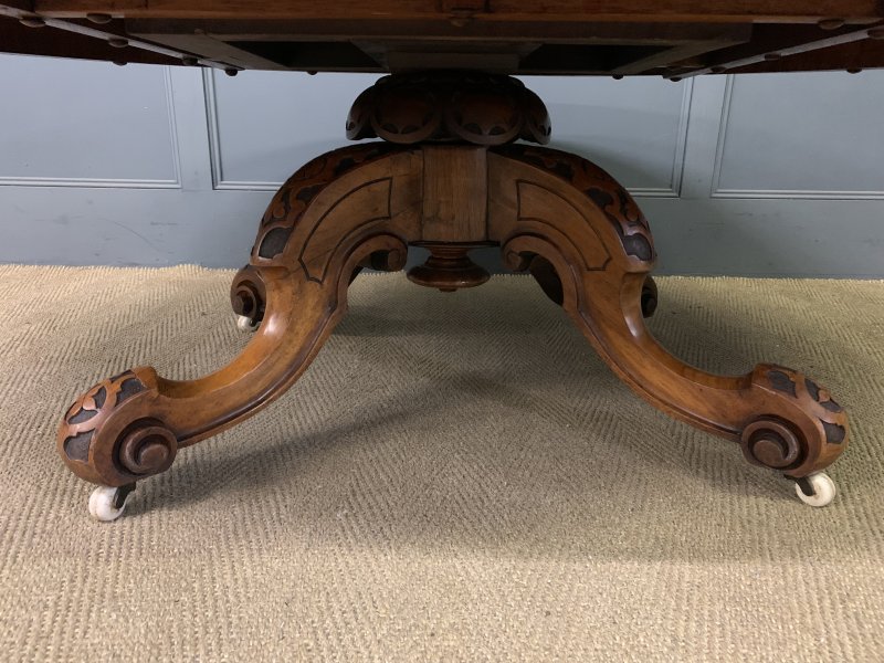 Large Sized Victorian Inaid Burr Walnut Coffee Table - Image 6
