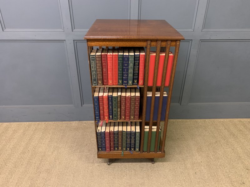 Large Sized 3 Tier Oak Revolving Bookcase - Image 4
