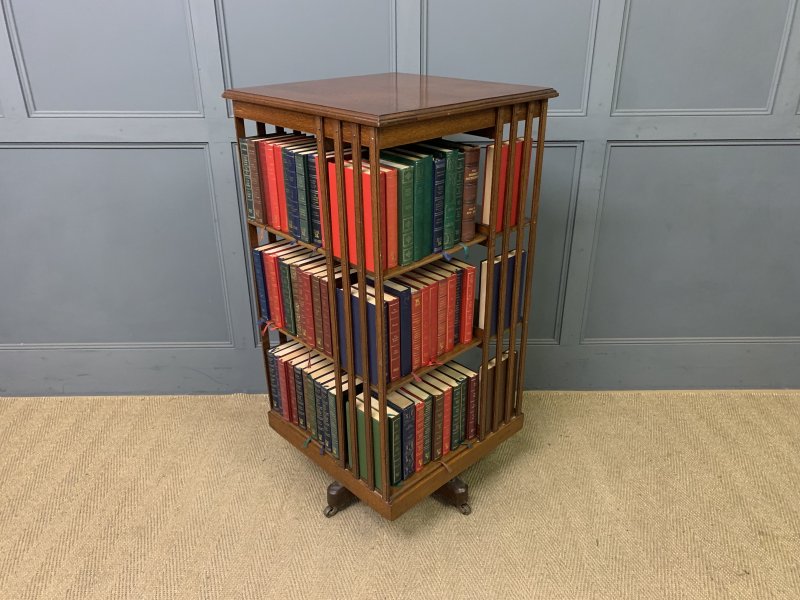 Large Sized 3 Tier Oak Revolving Bookcase - Image 2