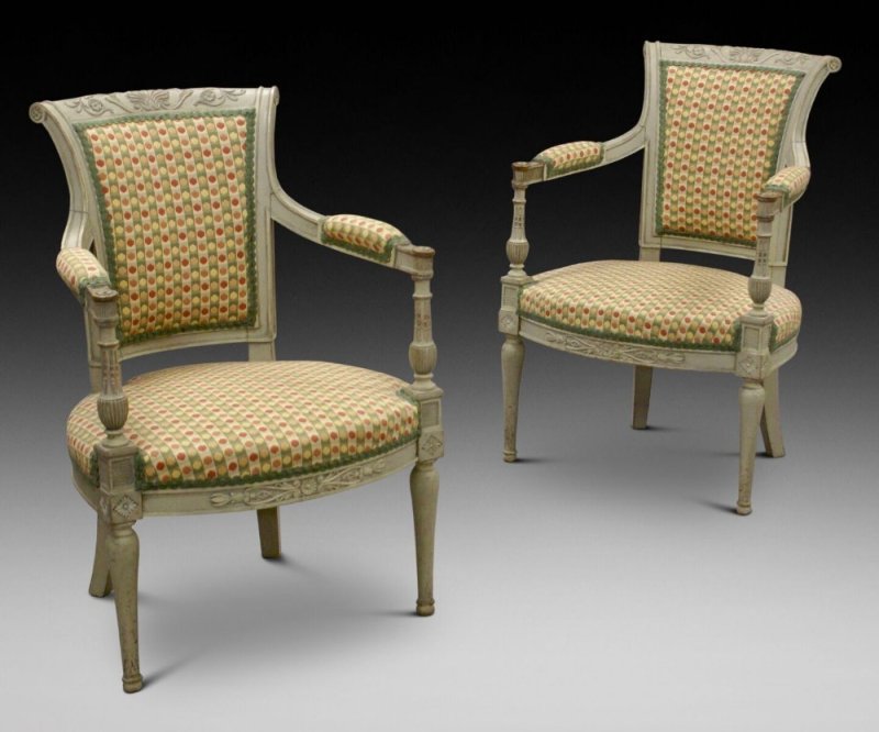 A Pair Of 19th Century Gustavian Style Arm Chairs