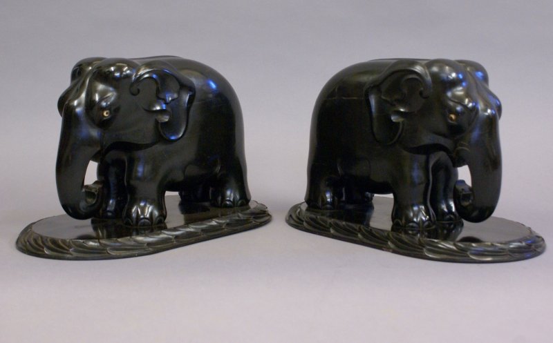 Exceptional Pair Of Carved Ebony Elephants. - Image 3