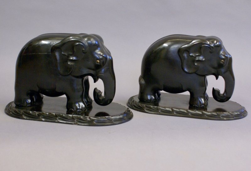 Exceptional Pair Of Carved Ebony Elephants. - Image 5