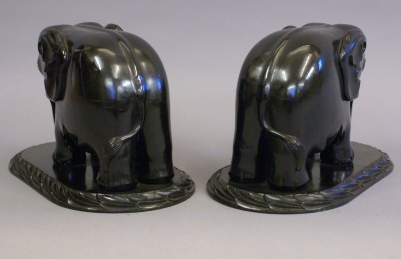 Exceptional Pair Of Carved Ebony Elephants. - Image 6
