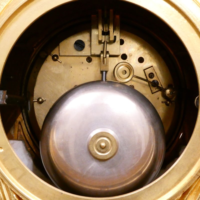 French Louis XVI Style Gilt Bronze & Porcelain Mantel Clock by Japy Freres - Image 16