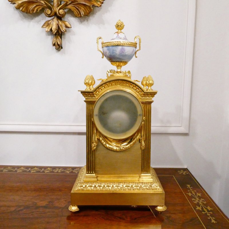 French Louis XVI Style Gilt Bronze & Porcelain Mantel Clock by Japy Freres - Image 15