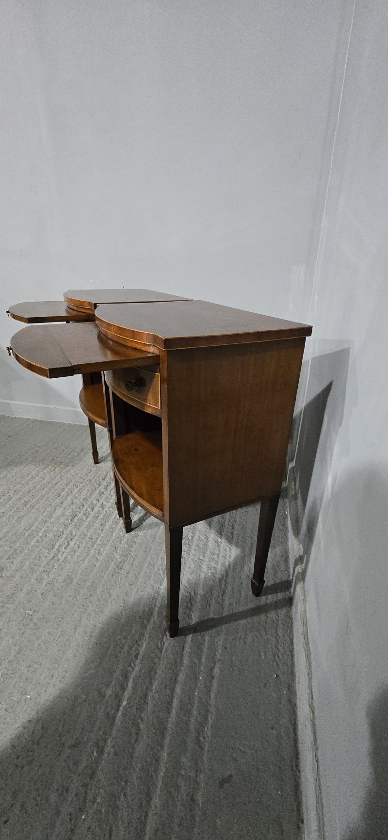 Fine Pair English Mahogany Bedside Lamp Cabinets - Image 9