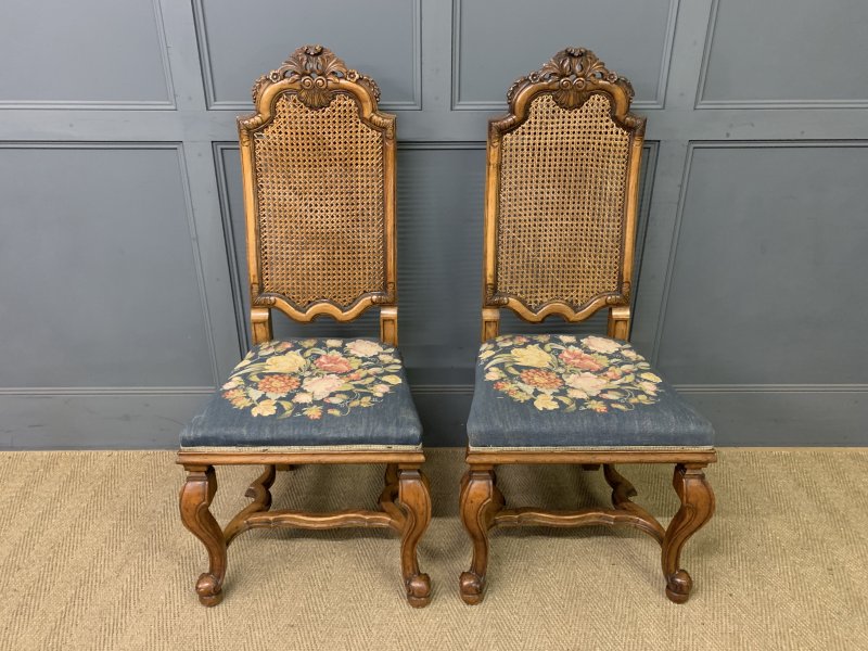 Pair of William and Mary Style Walnut Chairs by Waring & Gillow