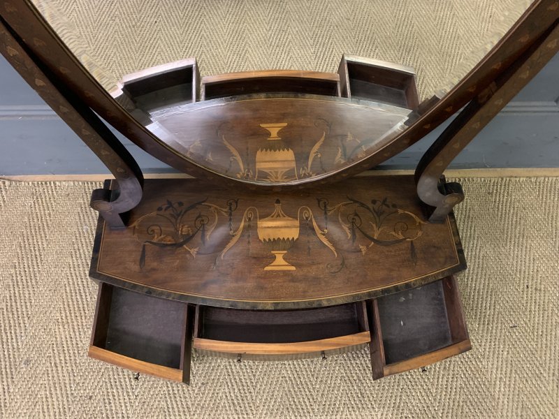 Large Scale Georgian Inlaid Toilet Mirror - Image 2