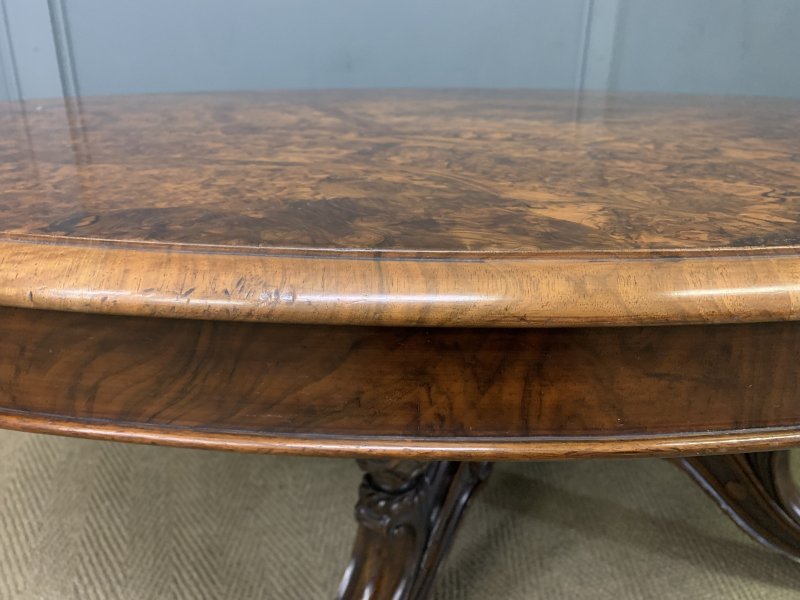 Large Sized Victorian Burr Walnut Coffee Table - Image 2