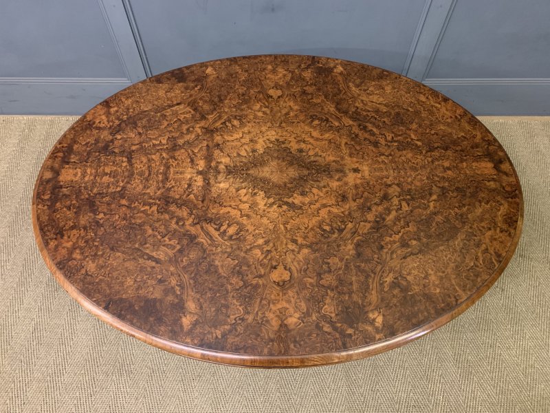 Large Sized Victorian Burr Walnut Coffee Table - Image 12