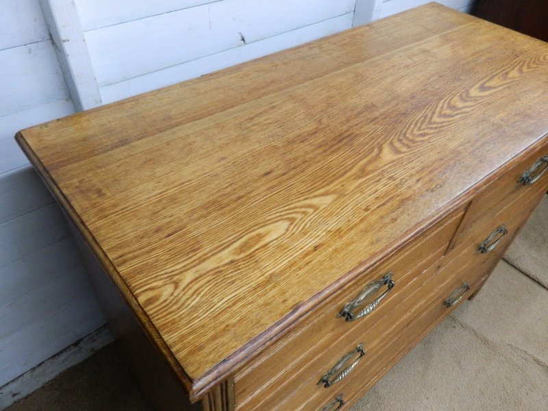 Edwardian Oak Chest of Drawers - Image 4