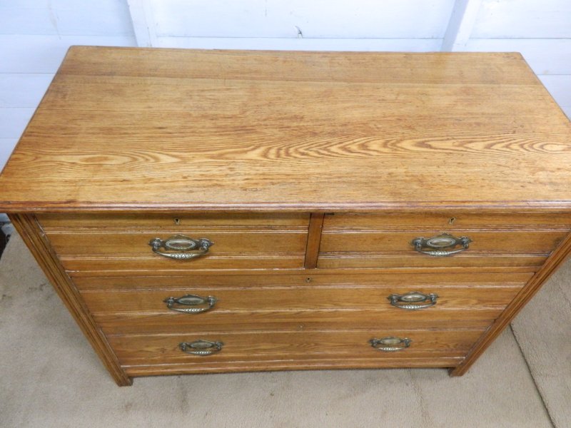Edwardian Oak Chest of Drawers - Image 5