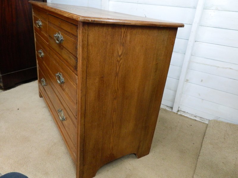 Edwardian Oak Chest of Drawers - Image 6