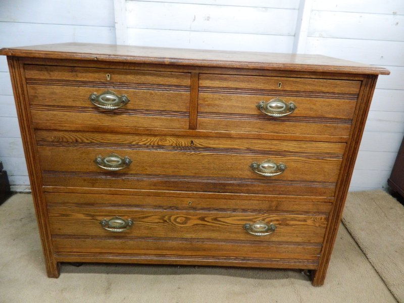 Edwardian 1900's Oak Chest of Drawers - Image 2