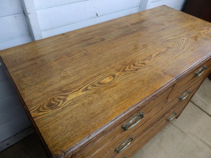 Edwardian 1900's Oak Chest of Drawers - Image 5