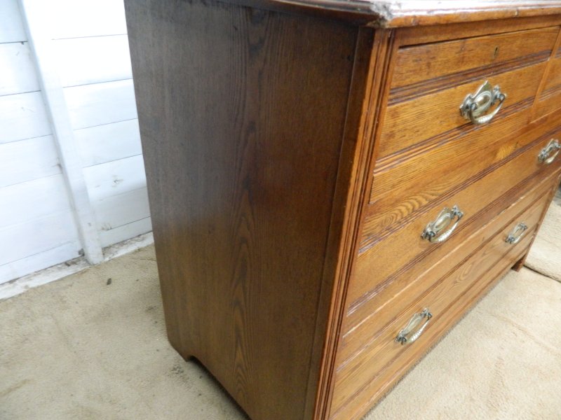 Edwardian 1900's Oak Chest of Drawers - Image 10