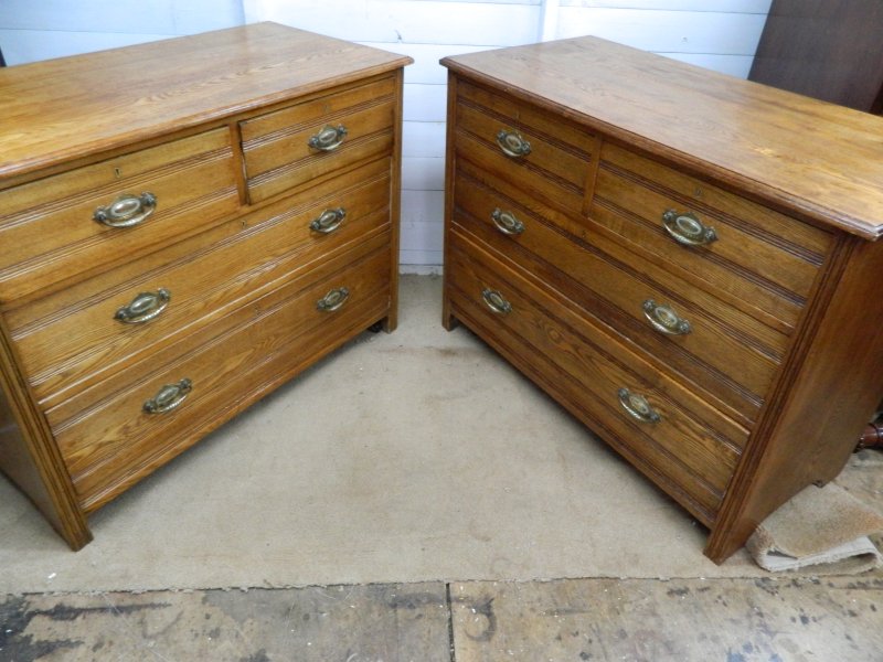 Pair of Edwardian Oak Chest of Drawers