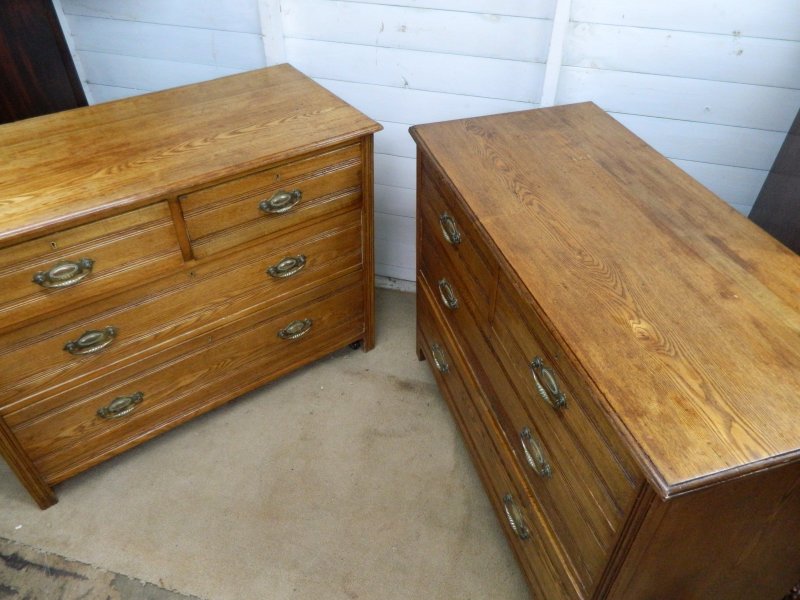 Pair of Edwardian Oak Chest of Drawers - Image 2
