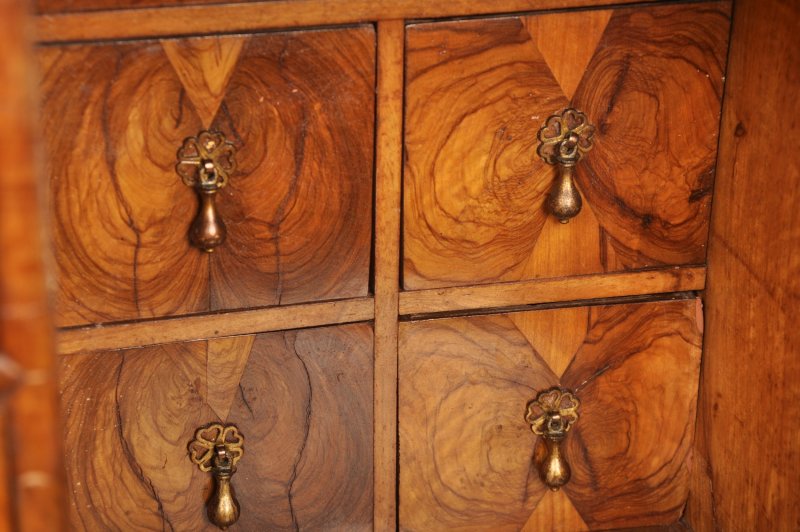 17th Century Olive Wood Oyster Cabinet - Image 5