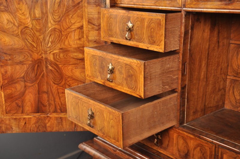 17th Century Olive Wood Oyster Cabinet - Image 9