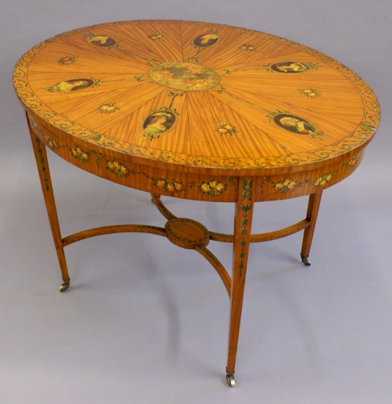 A Superb Sheraton Revival Oval Center Table - Image 2