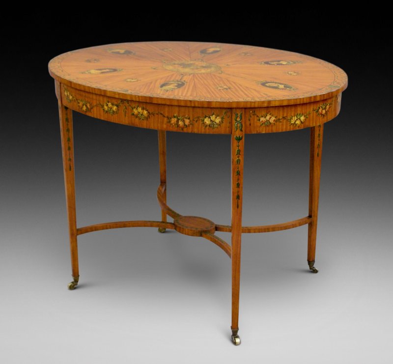 A Superb Sheraton Revival Oval Center Table