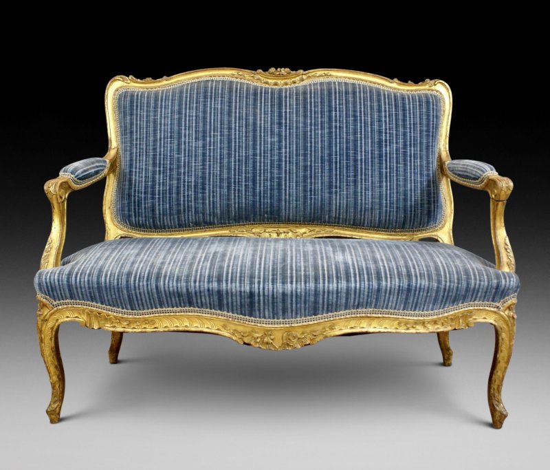 19th C French Carved And Gilded Sofa