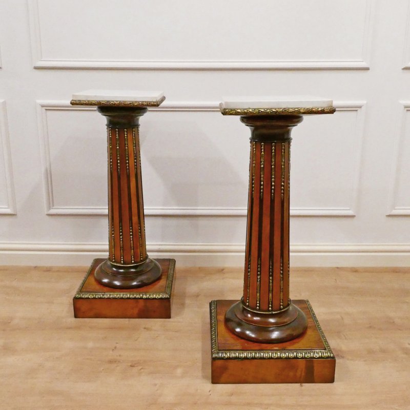 Pair of Victorian Satinwood Pedestals