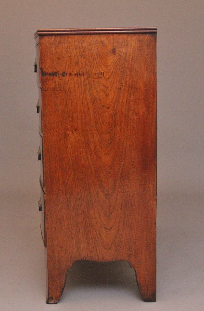 EARLY 19TH CENTURY FLAME MAHOGANY BOWFRONT CHEST OF DRAWERS - Image 2