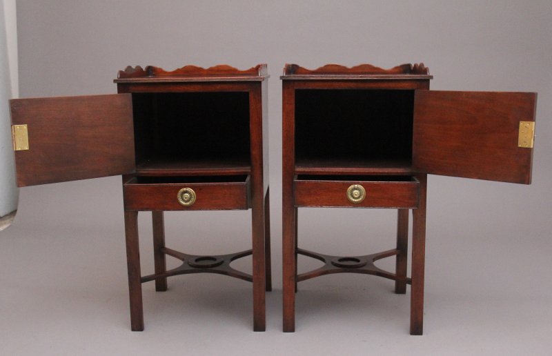 Pair early 20th Century mahogany bedside cabinets - Image 6