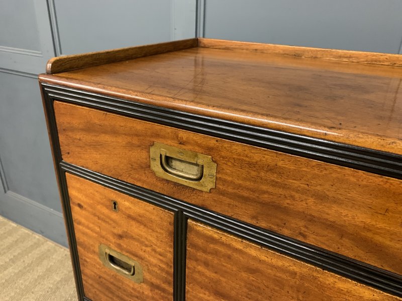 19th Century Camphor Wood Secretaire Military Chest - Image 3