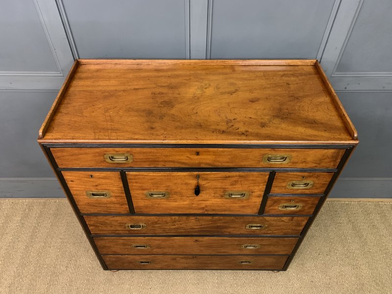 19th Century Camphor Wood Secretaire Military Chest - Image 7