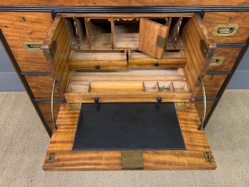 19th Century Camphor Wood Secretaire Military Chest - Image 9
