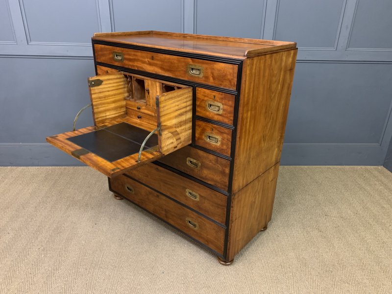 19th Century Camphor Wood Secretaire Military Chest - Image 8