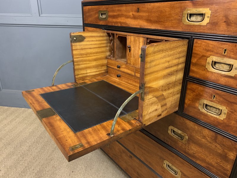 19th Century Camphor Wood Secretaire Military Chest - Image 12