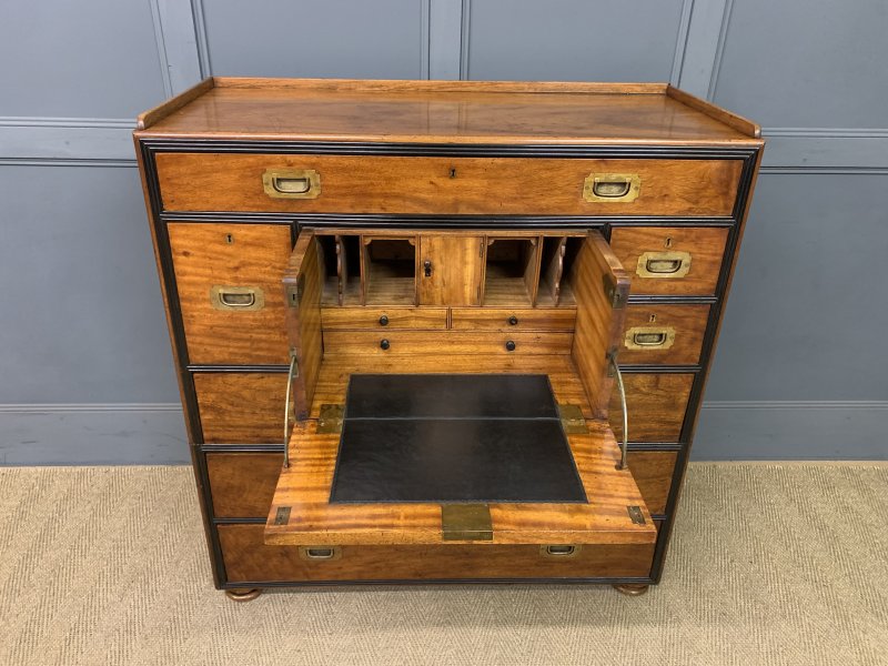19th Century Camphor Wood Secretaire Military Chest - Image 16