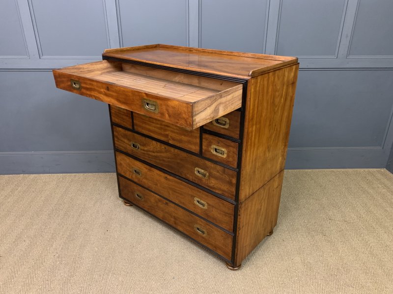 19th Century Camphor Wood Secretaire Military Chest - Image 17