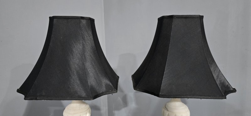 Wonderful Pair Marble Table Lamps - Image 6