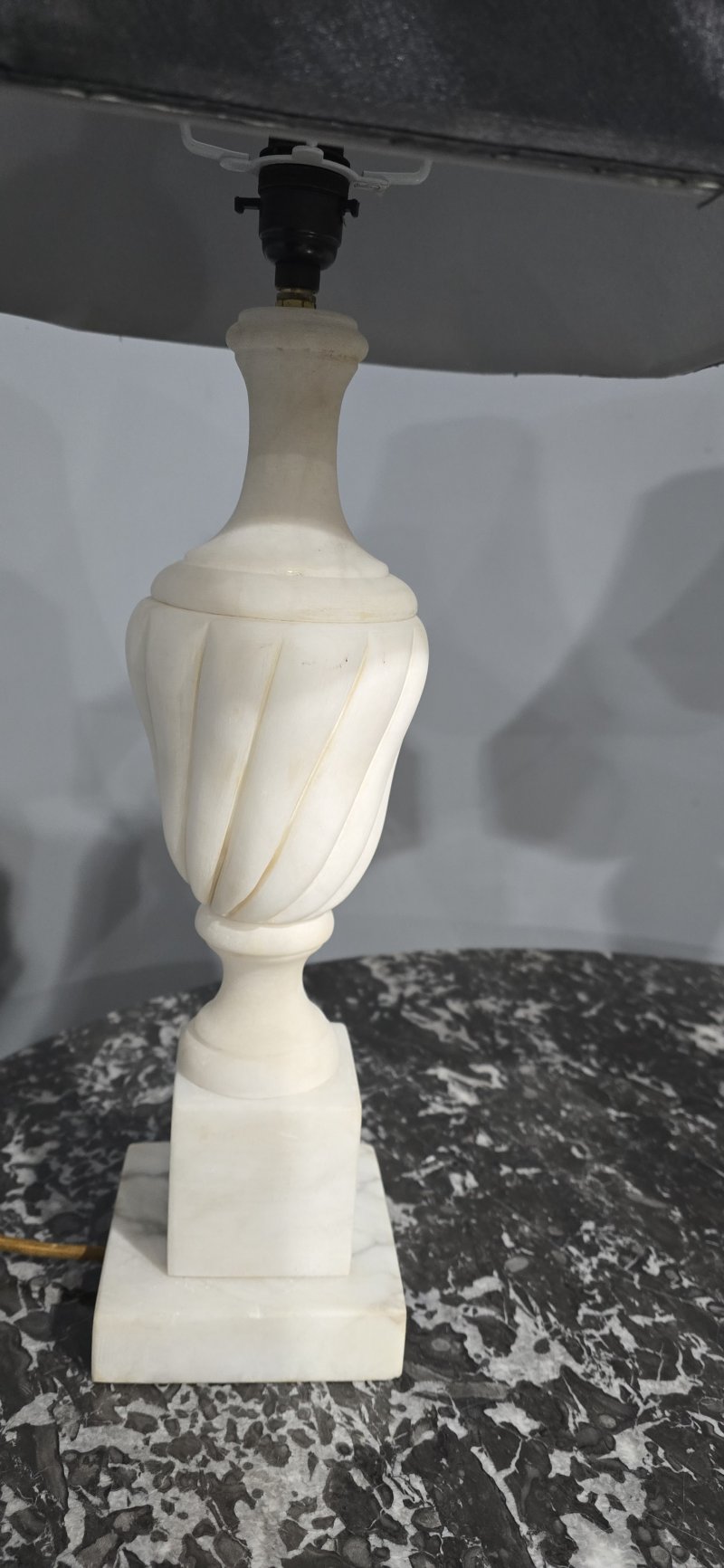 Wonderful Pair Marble Table Lamps - Image 2