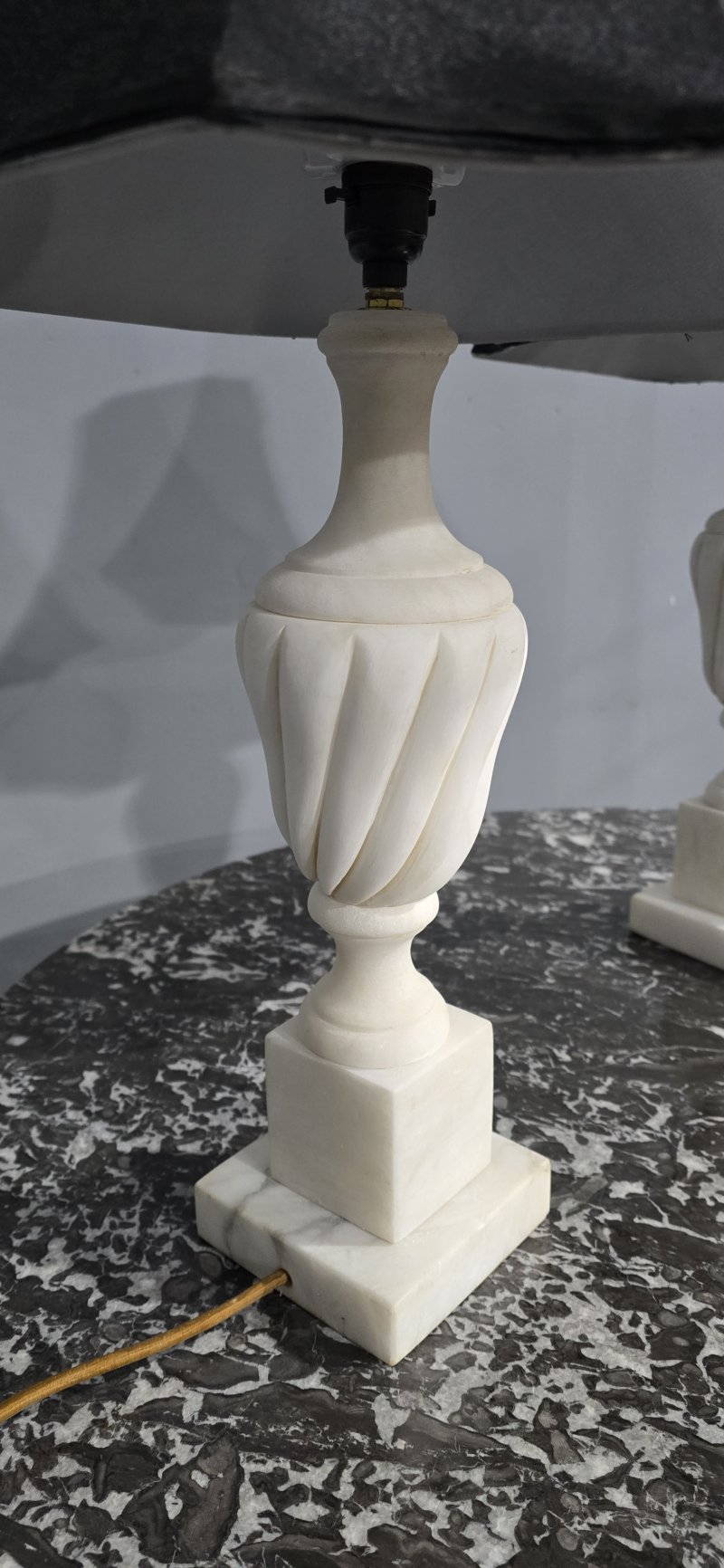 Wonderful Pair Marble Table Lamps - Image 8