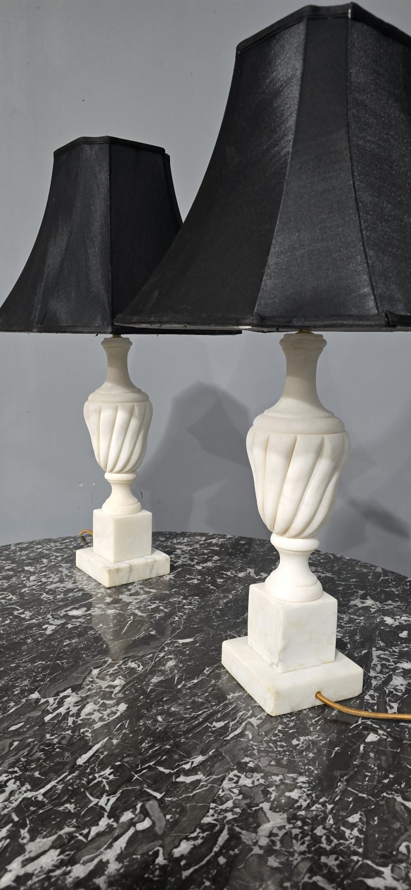 Wonderful Pair Marble Table Lamps - Image 10