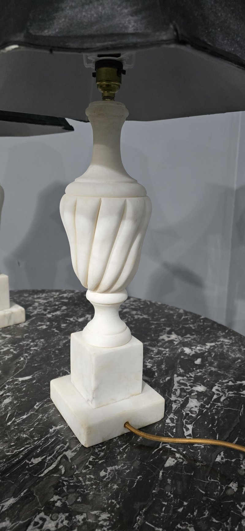 Wonderful Pair Marble Table Lamps - Image 9