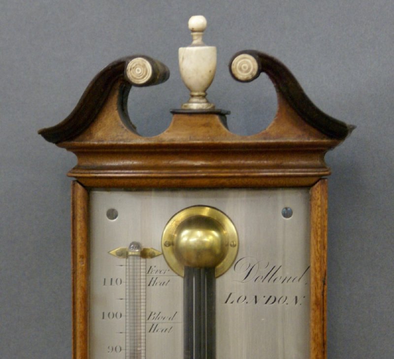 A George III Mahogany Bow-fronted Stick Barometer - Image 4