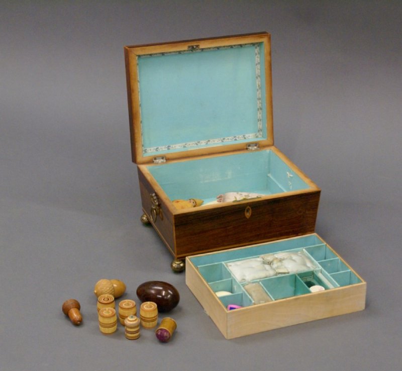 A Regency Rosewood Sewing Box - Image 2