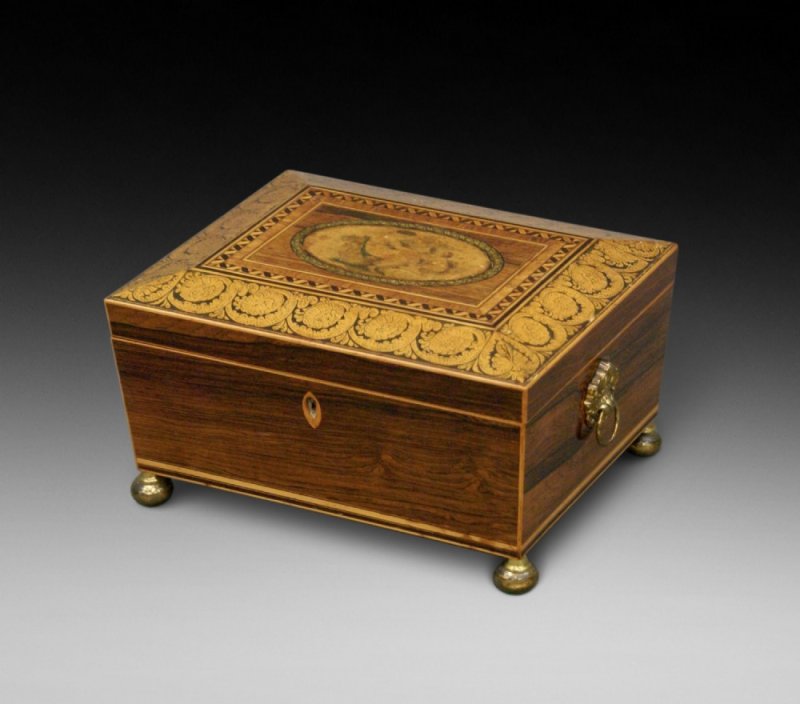 A Regency Rosewood Sewing Box - Image 3