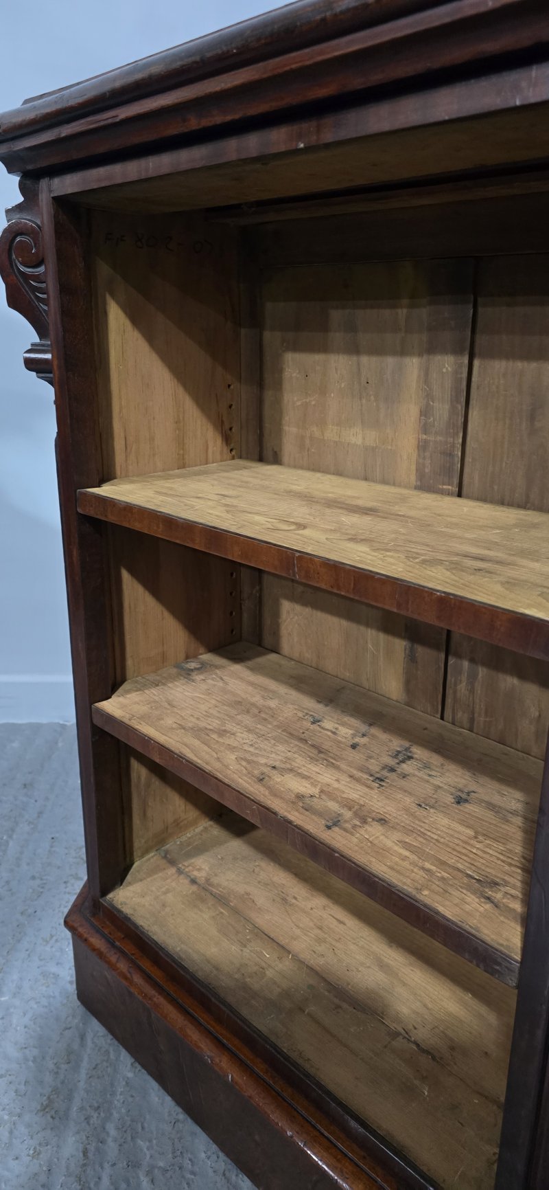 Rare Freestanding Mahogany Open Adjustable Bookcase - Image 9