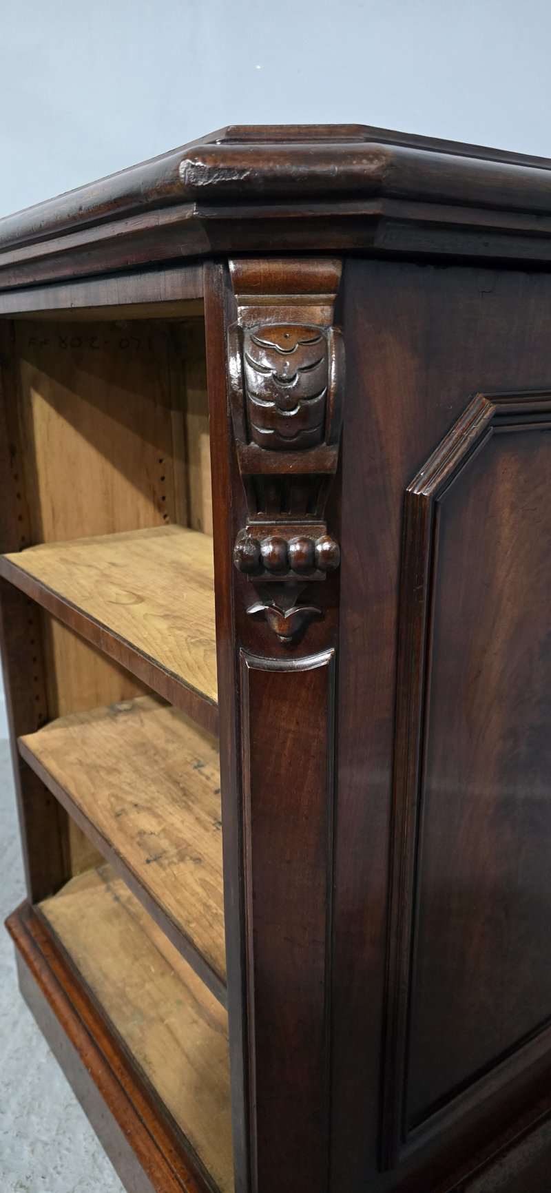 Rare Freestanding Mahogany Open Adjustable Bookcase - Image 11