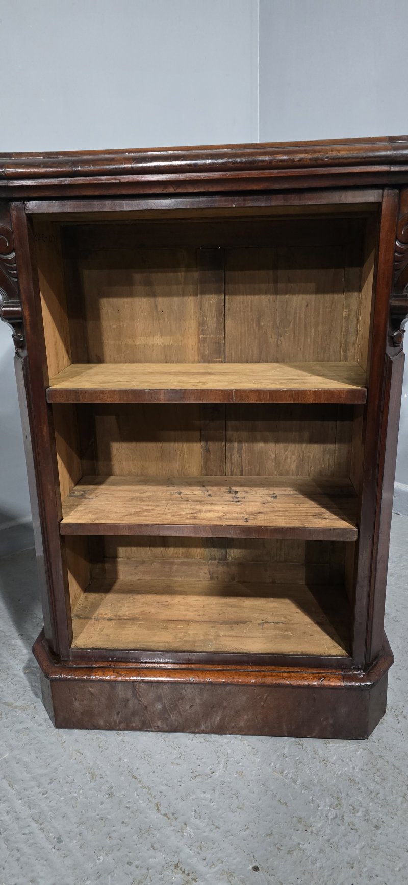 Rare Freestanding Mahogany Open Adjustable Bookcase - Image 10