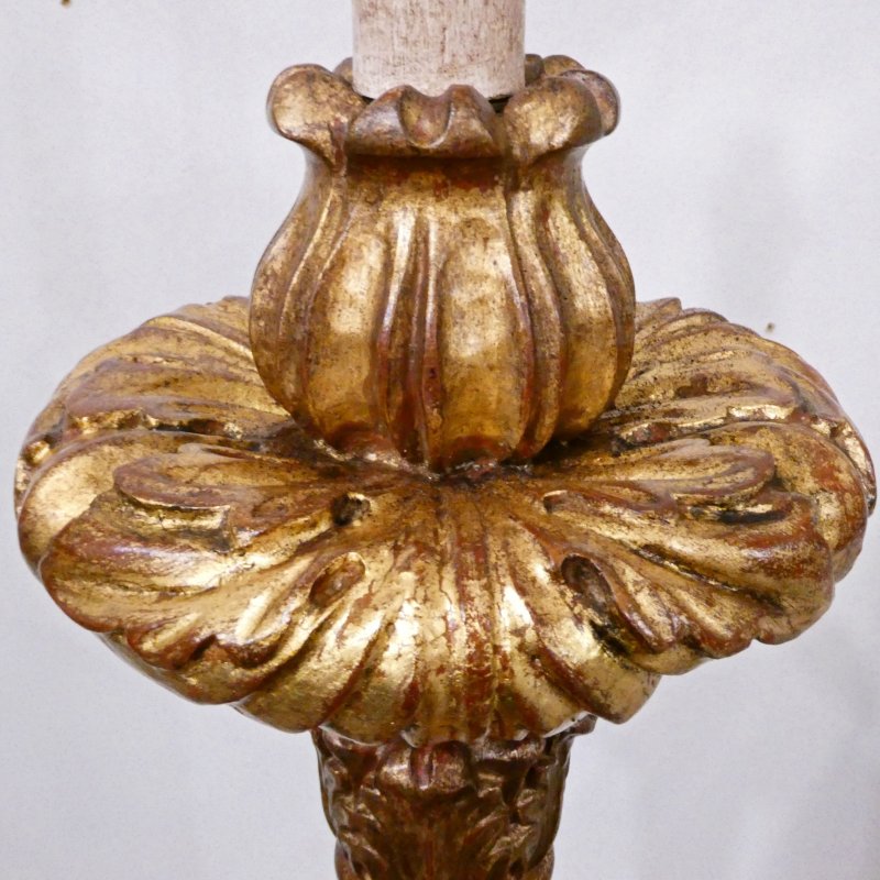 Pair of Italian Baroque Style Giltwood Floor Lamps - Image 9